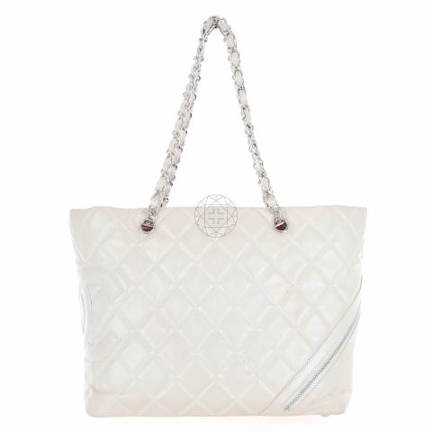 Sell Chanel Quilted Leather Cotton Club Ligne Tote Bag - Beige |  