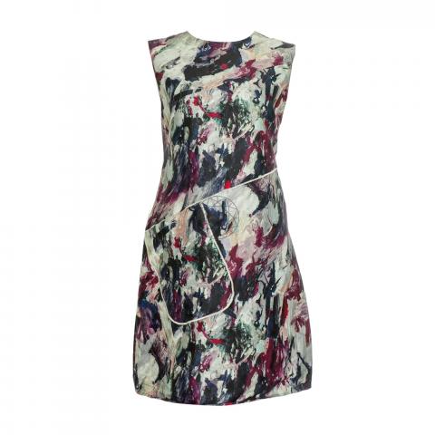 strapless open back dress Hidden Heart Bubble Hem Mini Dress Magenta
