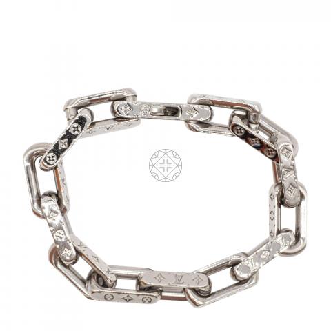 Louis Vuitton Monogram Plate Chain Bracelet Metal Silver 16904280