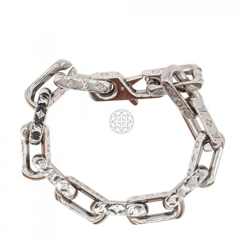 Louis Vuitton® Monogram Chain Bracelet SiLVer Black. Size L