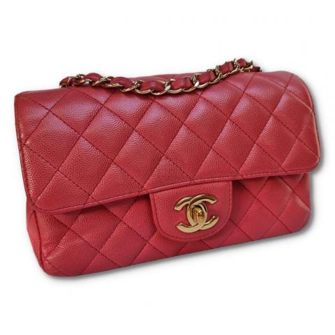 Sell Chanel Caviar Mini Rectangle Flap Bag - Red