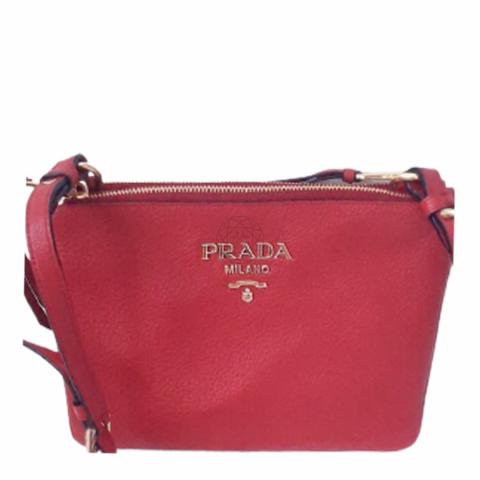 Sell Prada Red Double Pochette Crossbody Bag - Red 