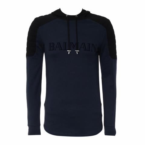 Foranderlig Modsætte sig Vild Sell Balmain x H&M Logo Hoodie - Black/Dark Blue | HuntStreet.com