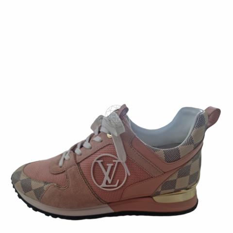 Louis Vuitton Women's Pink Damier Azur & Suede Run Away Sneaker