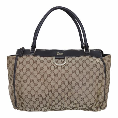 D-ring cloth handbag Gucci Beige in Cloth - 41706924