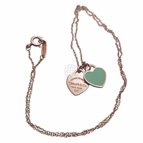 Heart Tag Pendant - Blue/Silver 
