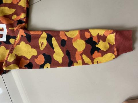 Bape orange sale camo pants