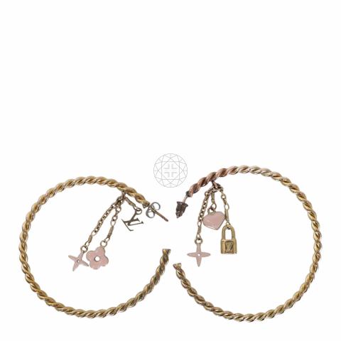 Louis Vuitton Monogram Charm Twisted Hoop Earrings