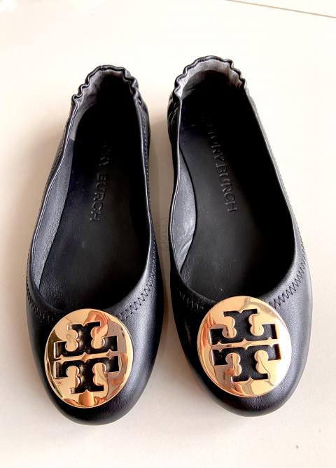 Sell Tory Burch Minnie Travel Ballet Flats - Black 