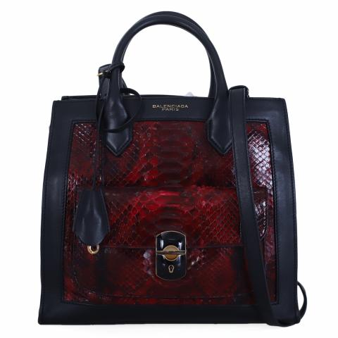 Sell Balenciaga Python Padlock All Afternoon Bag Black/Red