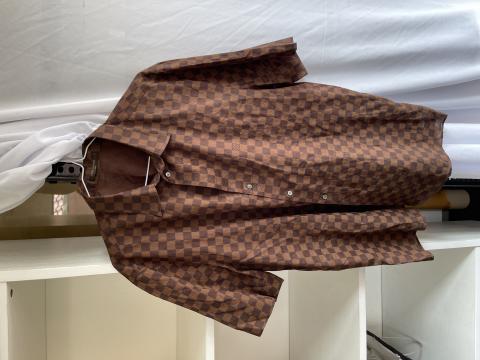 Louis Vuitton Brown Cotton Damier Ebene Button Front Shirt M Louis Vuitton