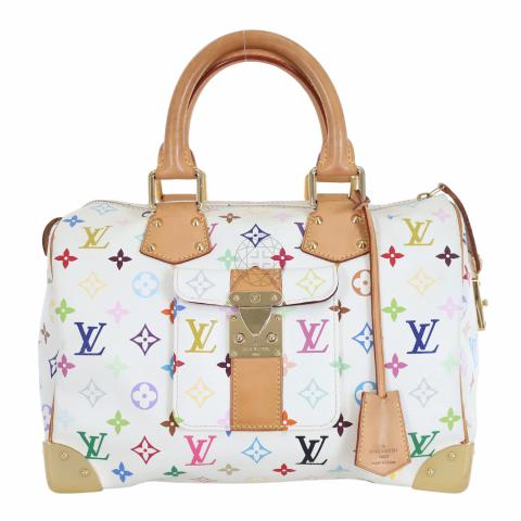 Louis Vuitton White Multicolor Monogram Canvas Speedy 30 Bag