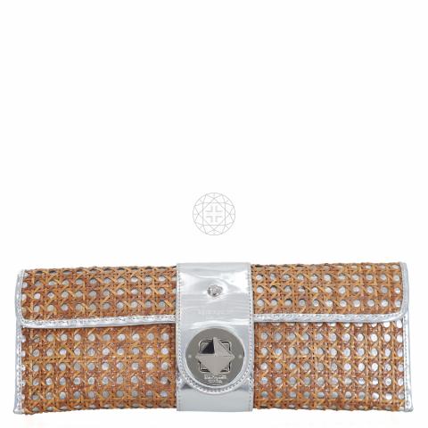 Sell Kate Spade New York Metallic Wicker Clutch Brown/Silver