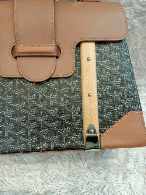 Goyard Saigon MM handbag in Black Canvas and Golden Leather at 1stDibs