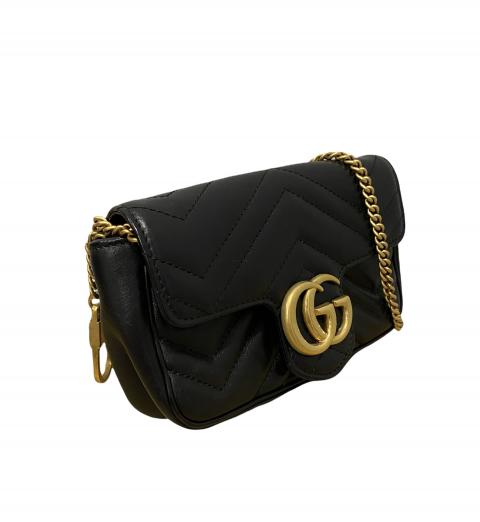 【送料込み】SALE!!Gucciグッチ♪476466 Sell Gucci Super Mini Marmont Crossbody Bag - Black