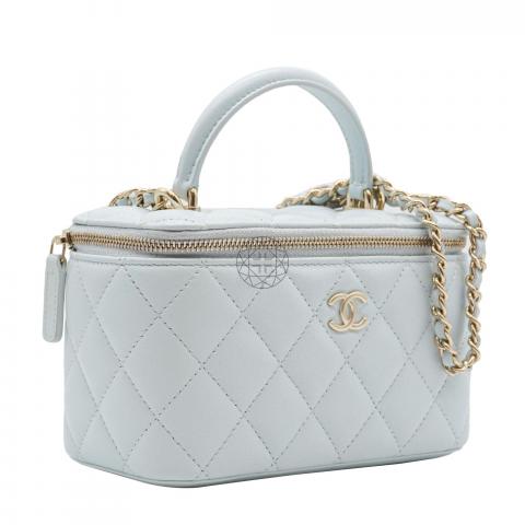 Sell Chanel Vanity Bag with Top Handle in Light Blue - Blue/Light Blue