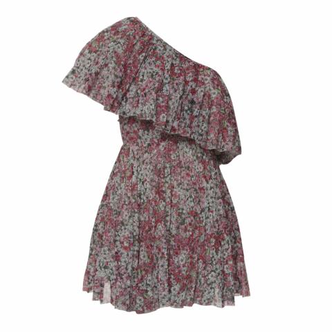 strapless open back dress Corinna Pink Floral Print Midi Dress – Frock and Frill main image 0
