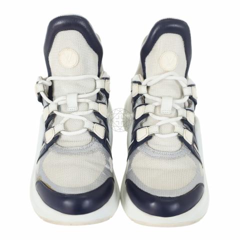 Louis Vuitton White/Silver Mesh and Leather Archlight Sneakers Size 40 For  Sale at 1stDibs