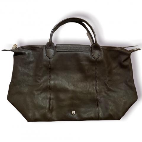 Sell Longchamp Cuir Top Handle Leather Le Pliage Bag Brown