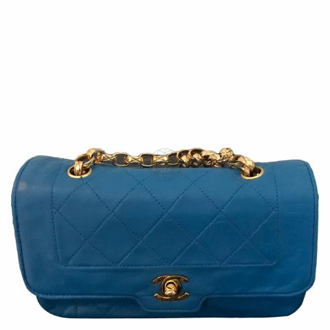 chanel vintage blue bag