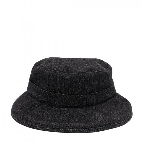 chanel denim bucket hat
