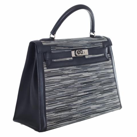 Hermes Kelly 32 Vibrato in Bleu thalassa