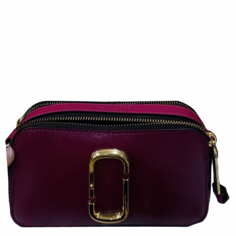 Marc Jacobs Stamped Flowers Snapshot Camera Bag In Purple Multi