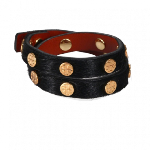 Sell Tory Burch Studded Double Wrap Bracelet - Black 