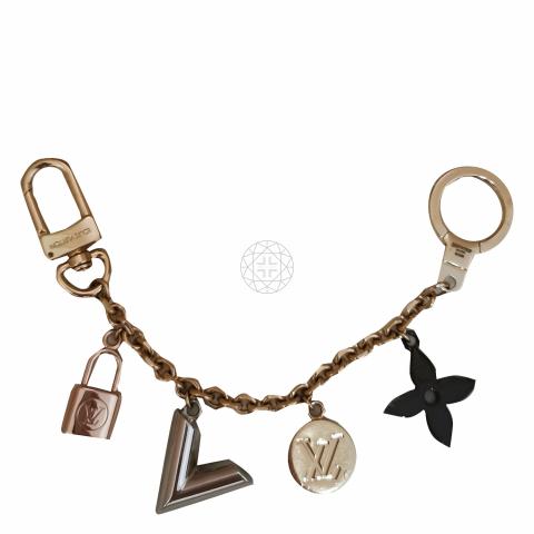 Louis Vuitton Bag Charm Kaleido V Padlock Gold Silver Key Ring