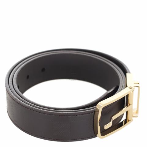 Black Louis Vuitton Damier Infini Boston Reversible Belt