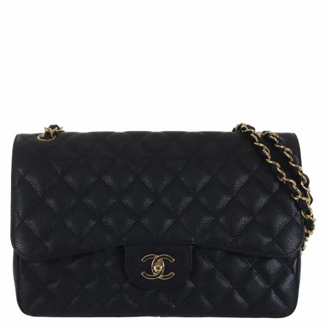 chanel caviar jumbo black