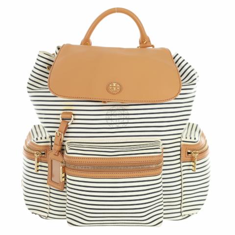 Tory Burch Kerrington Backpack Tory Burch Kerrington Backpack Black & White Striped | eBay main image 3