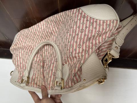 Louis Vuitton Croisette Marina Mini Lin Bag White and Pink Canvas For Sale  at 1stDibs