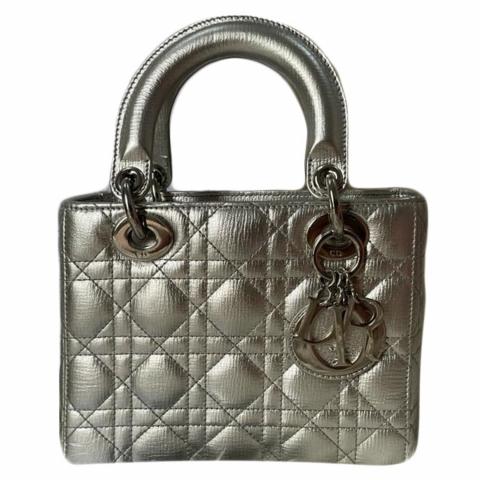 Dior Lady Dior Medium Silver Micro Cannage Bag  Labellov  Buy and Sell  Authentic Luxury