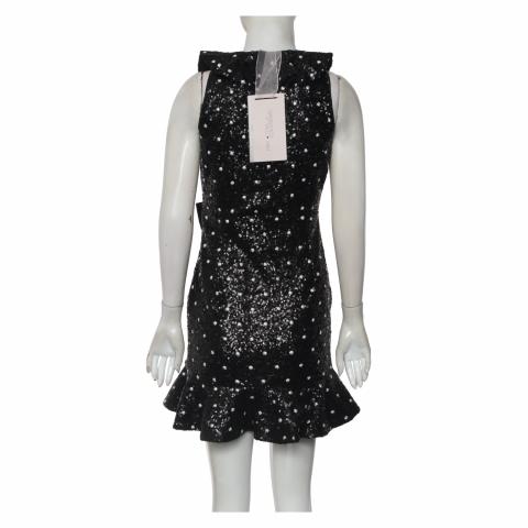 h&m sequin dress black Black Mini Dress with Fringe and Sequins XXS / 0 / Black main image 1