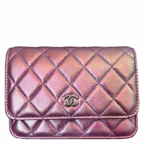 chanel wallet on chain purple