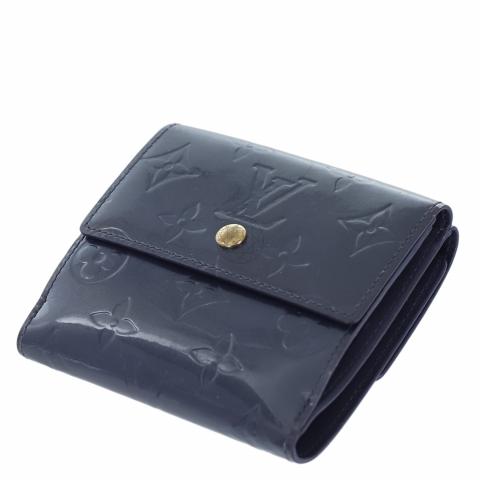 Louis Vuitton Elise Compact Wallet Monogram Mat Vernis Slate Blue