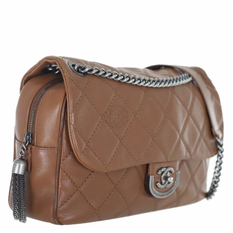 Sell Chanel Paris-Edinburgh Coco Sporran Quilted Jumbo Flap Bag - Brown |  