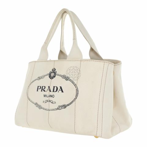 Sell Prada Medium Cotton Canvas Tote Bag - White 