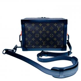 Louis Vuitton Side Trunk Blue in Monoglam Coated Canvas with Gold-tone - US