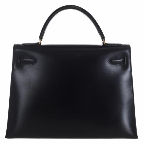 Hermes Kelly Sellier Box Calf 32 Noir in Box Calf Leather with Gold-tone -  US