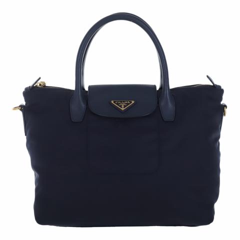 Sell Prada Nylon/Saffiano Two Way Bag Blue