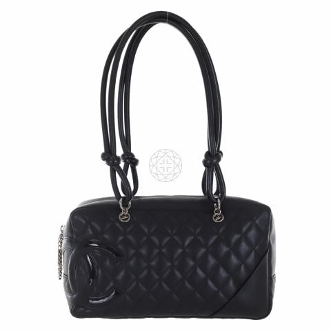 Sell Chanel Vintage Quilted Leather Cambon Bowling Bag Black