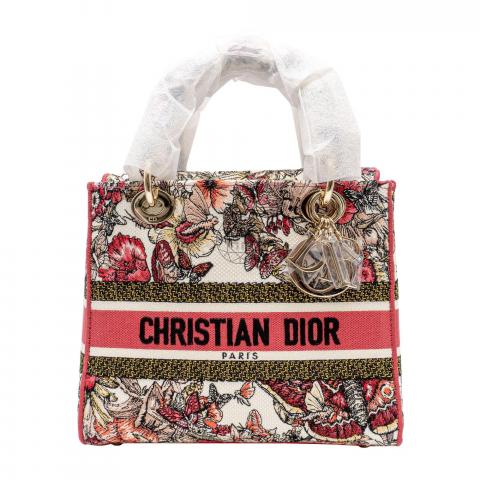 Christian Dior Butterfly Book Canvas Tote bag in Pink