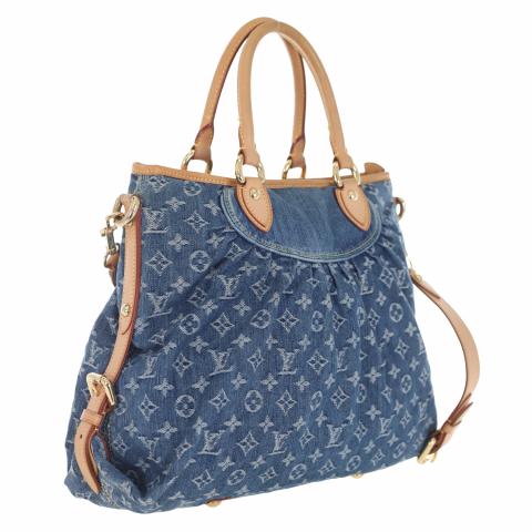 Louis Vuitton Monogram Denim Neo Cabby Mm Hand Bag Blue M95349 Lv