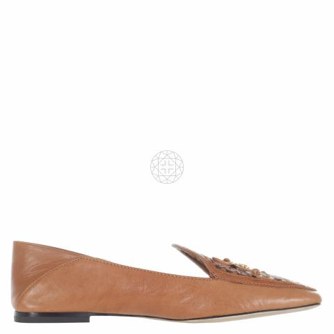 Sell Tory Burch Charm Woven Loafers - Brown 