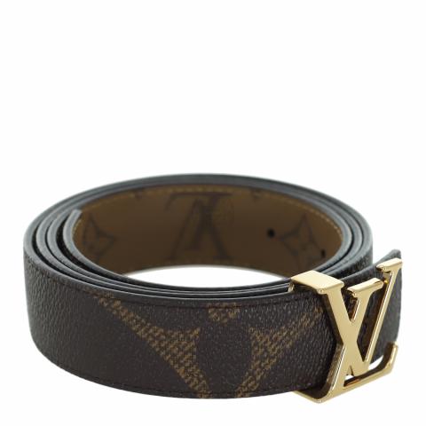 LOUIS VUITTON REVERSE MONOGRAM GIANT FLOWER BROWN BELT 30MM, SIZE 90CM=36US  NEW