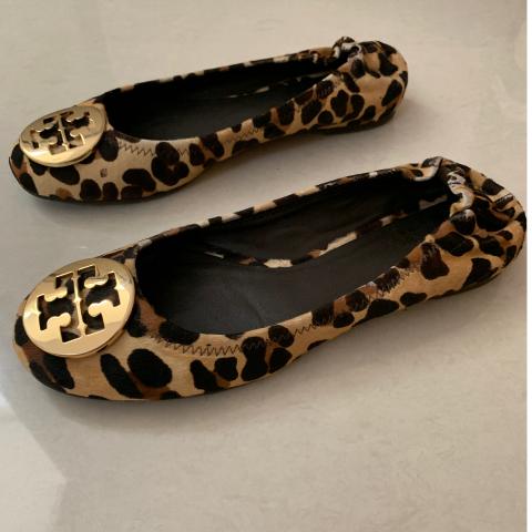 Sell Tory Burch Leopard Reva Flats - Black/Brown 