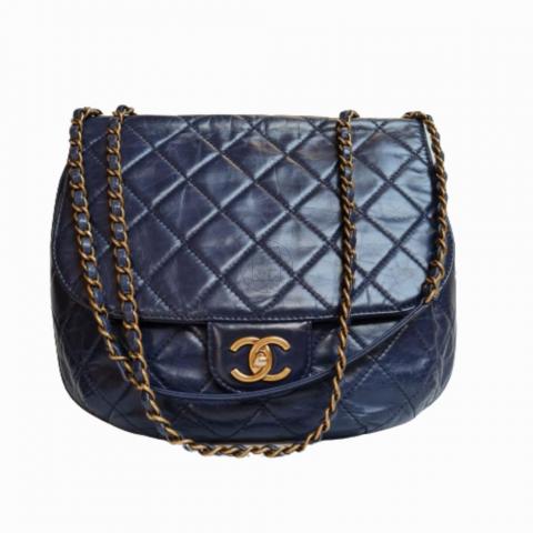 chanel quilted bag blue