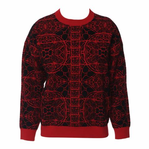 Sell Alexander McQueen Knitted Sweater Black/Red
